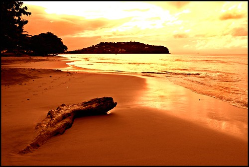 sunset beach silhouette backlight caribbean stlucia contrajour castries