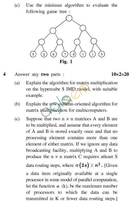 UPTU B.Tech Question Papers - CS-052-Parallel Algorithm