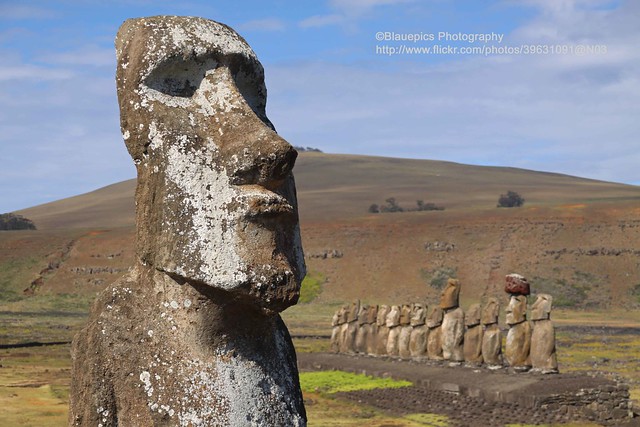 Isla de Pascua, Ahu Tongariki, Moai portrait