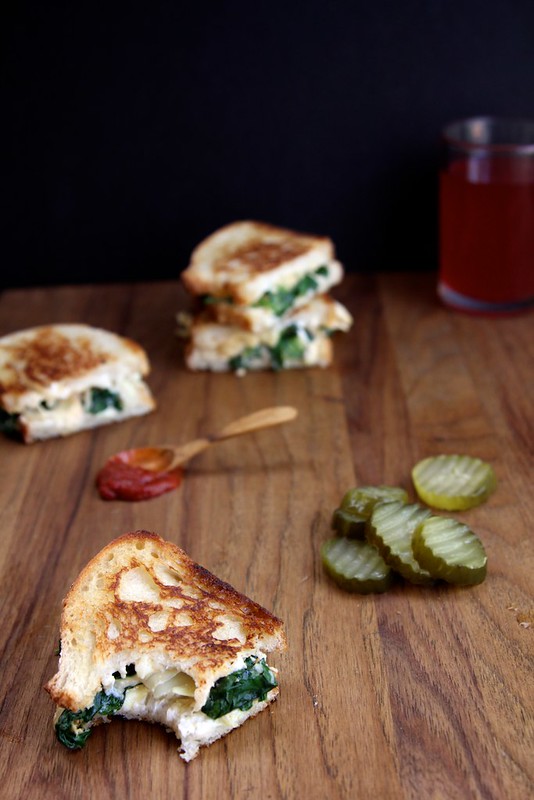 Spinach and Artichoke Grilled Cheese Sandwich