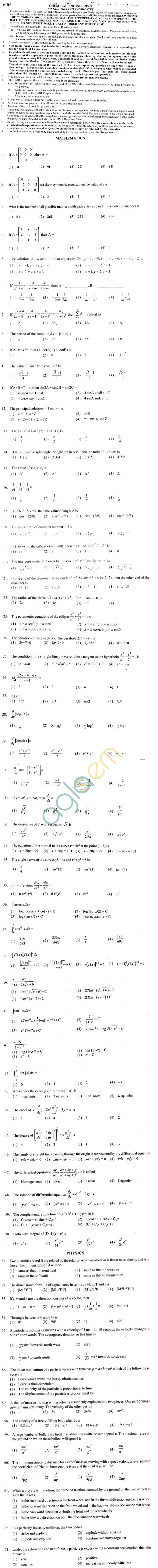 ECET 2012 Question Paper with Answers - Chemical Engineering