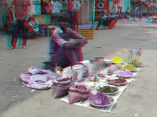 india festival march stereoscopic stereophoto stereophotography 3d 26 anaglyph stereo stereoview hindu 27 holi chhattisgarh raipur 2013