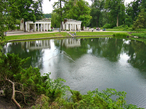 park landscape pond ruines alexandriapark bilatserkva
