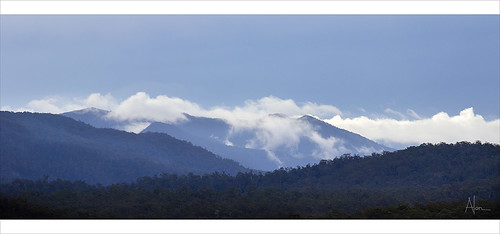 blue mist mountains clouds