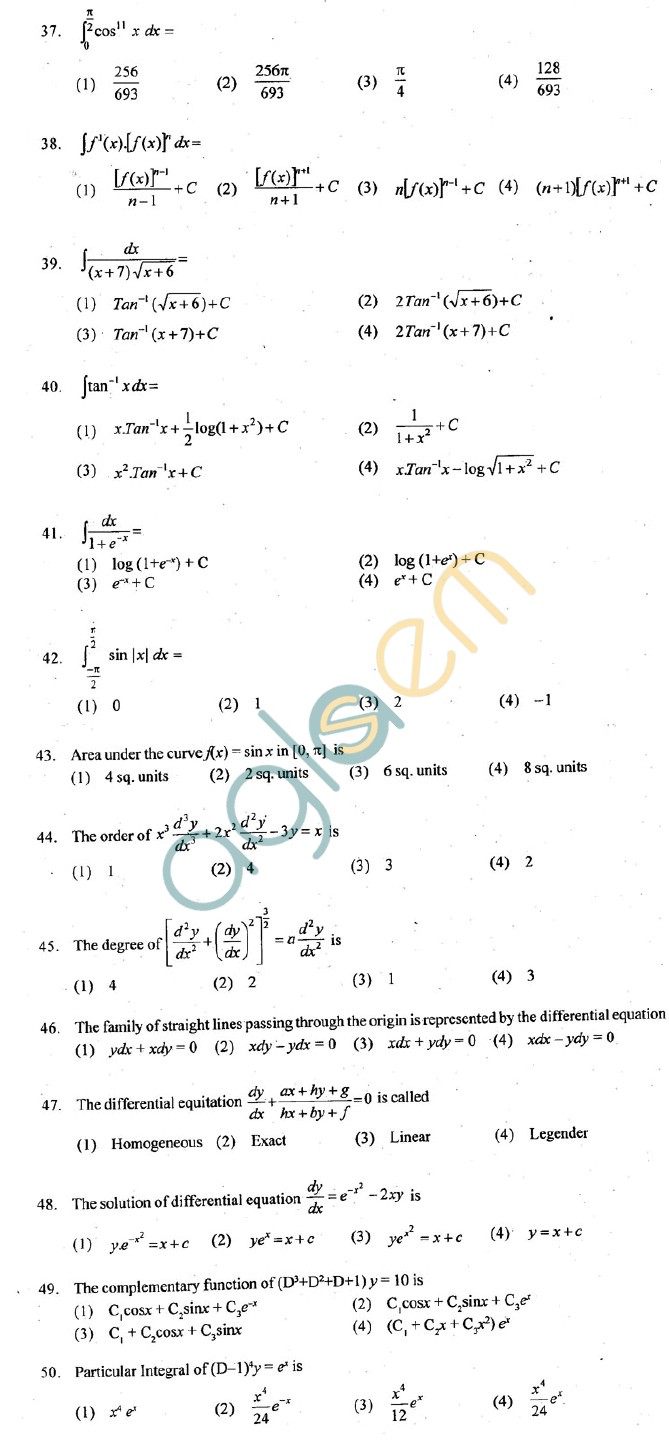 ECET 2012 Question Paper with Answers - Electronics and Communication Engineering