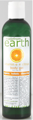 made from earth vitamin e + citrus body gel