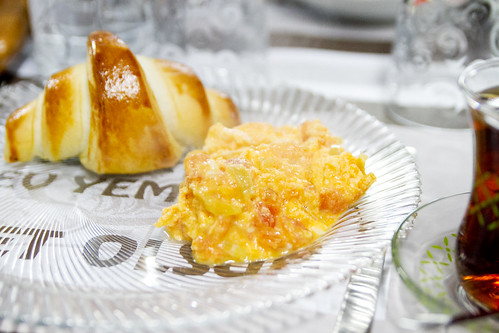 Menemen and cheese-filled croissant thing