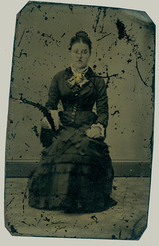 Tintype woman in chair