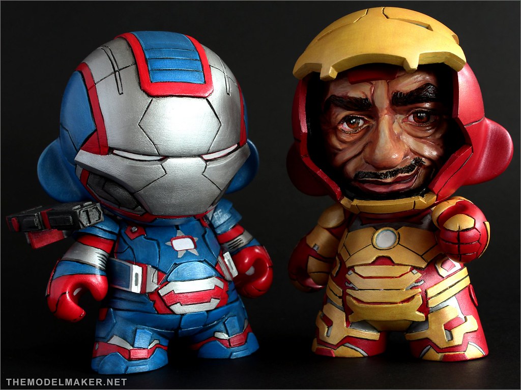 Iron Patriot custom Kidrobot Munny vinyl toy inspired by Iron Man franchise