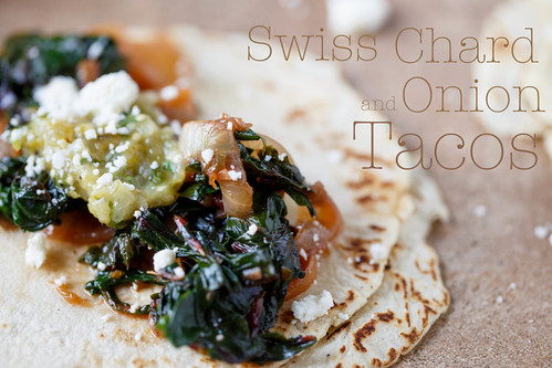 swiss chard and onion tacos