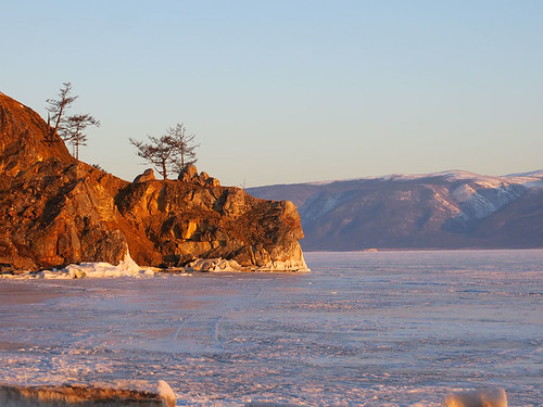 mountain ice sunrise rocks russia lakebaikal