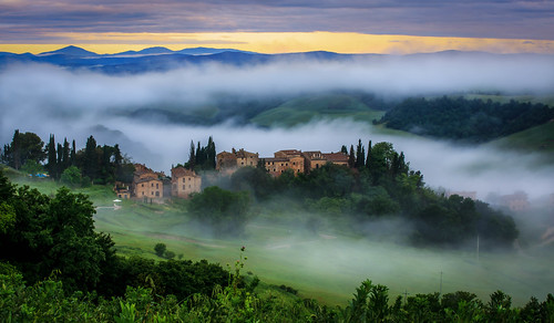 morning fog sunrise day kim tuscany petersen