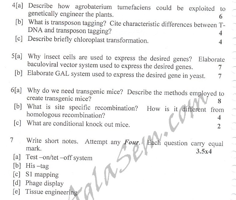 DTU Question Papers 2010 – 6 Semester - End Sem - BT-311