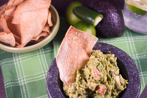 Baked Tortilla Chips and Guacamole