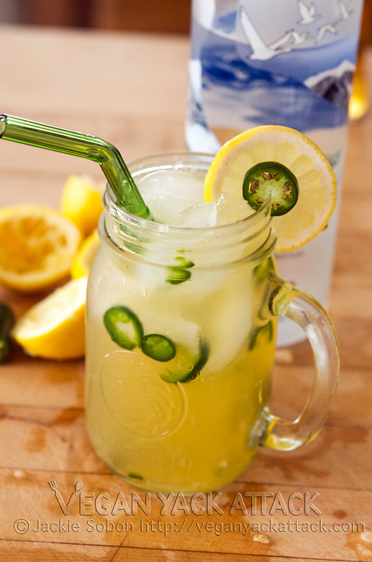 Spicy Vodka Lemonade with fresh ingredients + jalapeños! 