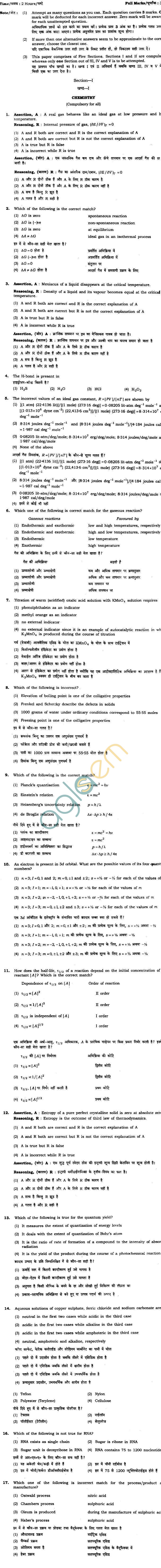 BHU UET 2011 B.Sc.Agriculture Question Paper