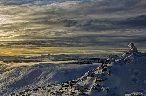 mountain landscape scotland wintersunset munro