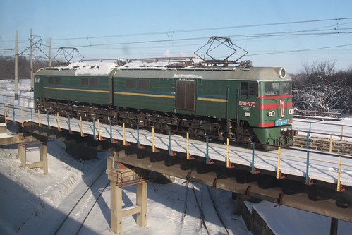 Ukrainian Railways class ВЛ8 electric locomotive ВЛ8-475 at Іловайськ (Ilovaisk)