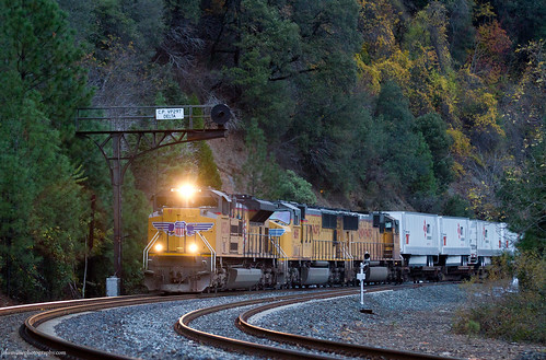 unionpacific trains railroad intermodal stacktrain deltacalifornia upvalleysubdivision shastaroute cantilever searchlightsignals searchlights railroadsignals freighttrain