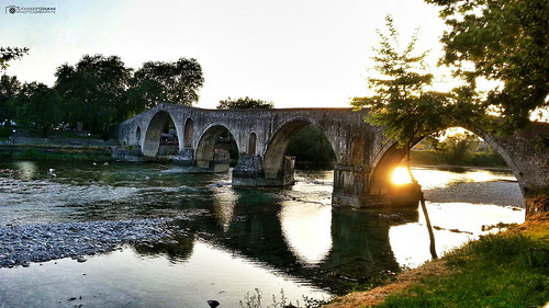old bridge sunset stone greece arta flickrandroidapp:filter=none