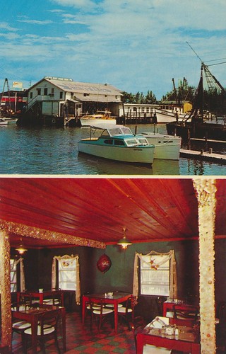 vintage boat florida postcard naples waterview dualview restaurantview