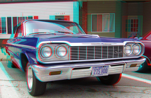 stereoscopic stereophoto 3d anaglyph iowa larrys stereo carshow merrill redcyan 3dimages 3dphoto 3dphotos 3dpictures stereopicture larryscarshow072512