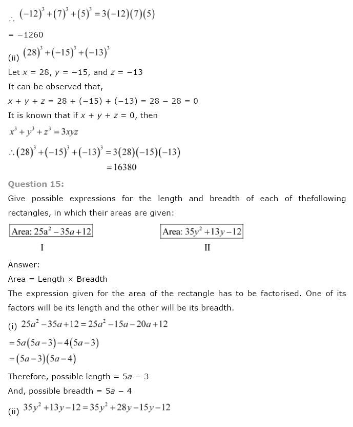 NCERT Solutions For Class 9 Maths Solutions Chapter 2 Polynomials PDF Download