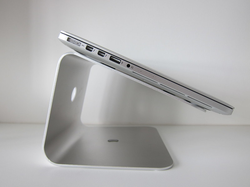 ErgoSilver Laptop Stand - With MacBook Pro 13 - Side