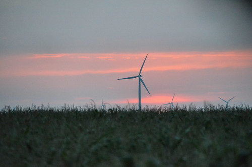 pink sunset photography photos indiana windturbine in