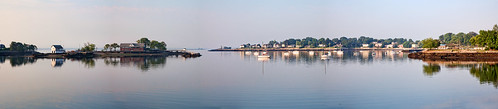summer panorama seascape water boats island harbor panoramic shore newrochelle longislandsound fiveislandspark