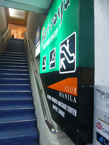Stairs to the airport lounge