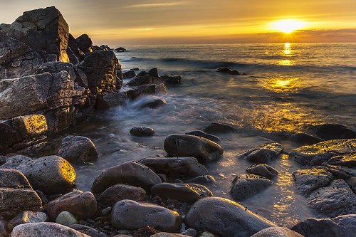 ocean sunset sea sun beach water reflections coast skåne rocks waves sweden stones thegalaxy mygearandme ringexcellence