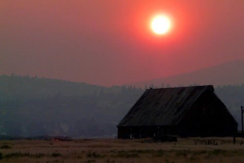 california sunset field barn dusk farm smoke commute norcal susanville lassencounty