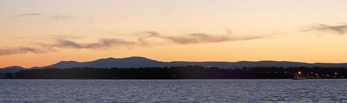 sunset panorama lake champlain