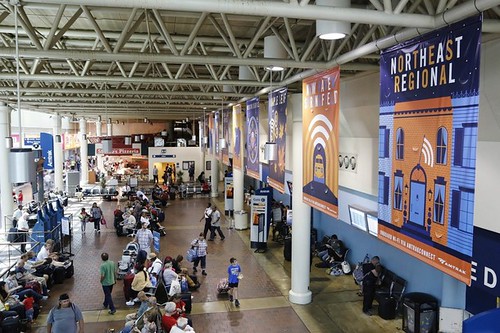 Interior of Union Station, waiting area for Amtrak passengers