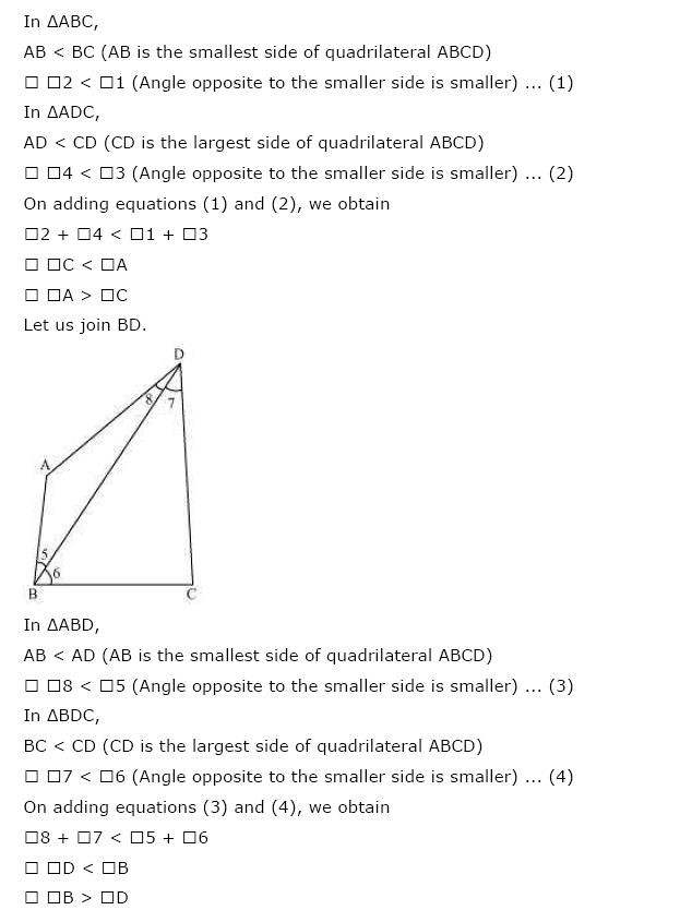 NCERT Solutions for Class 9 Maths Chapter 7 Triangles