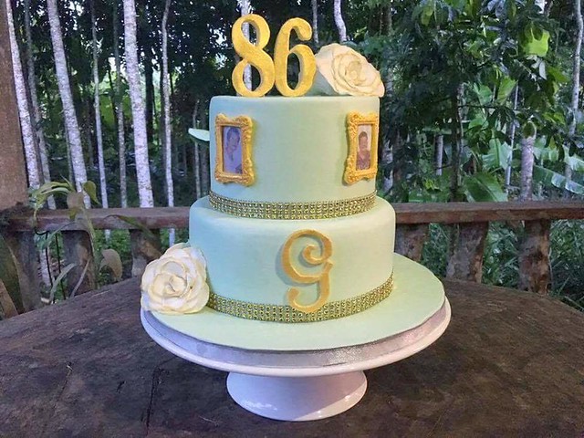 Gold and Green Birthday Cake of Memmy Bakes by Gracelle Tello