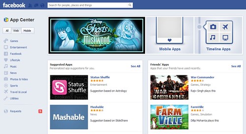 Facebook introduced appcenter  / Anil Labs