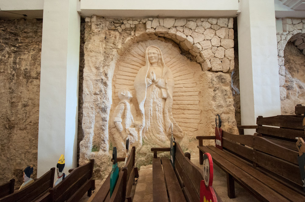 La iglesia de la Virgen de Guadalupe en Xcaret