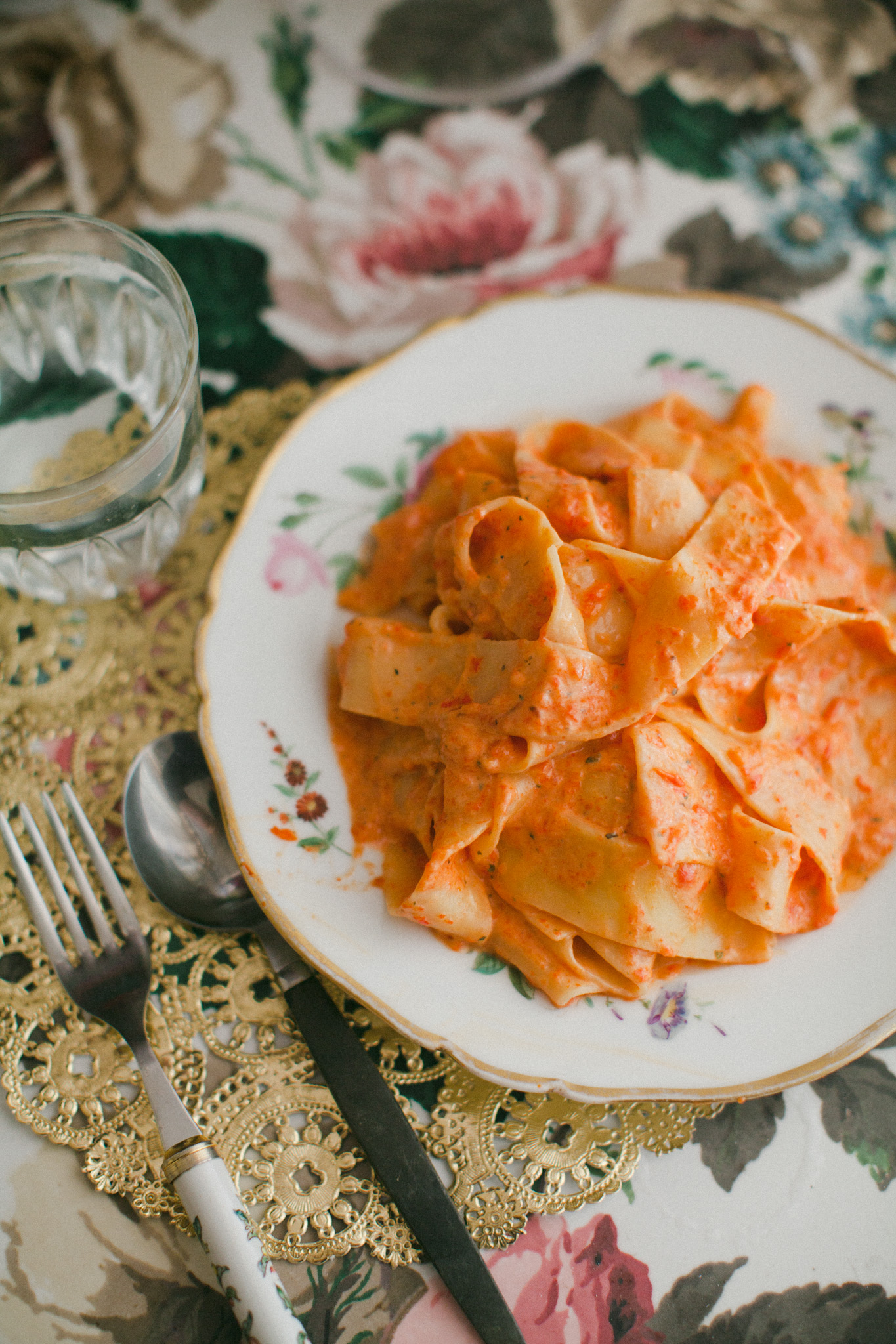 roasted red pepper pappardelle.
