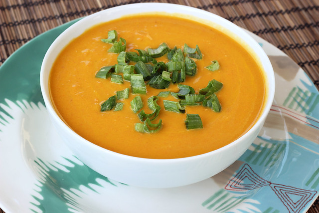 Chilled Carrot Ginger Coconut Soup - Vegan + Gluten-free