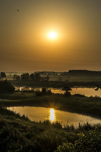 sun nature water colors sunrise river landscape early warm europe pentax poland polska mornig narew wriggler wizna