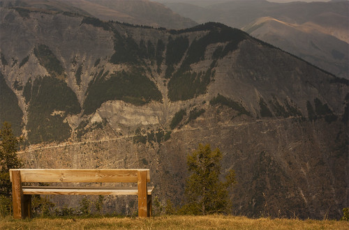 mountains bench view