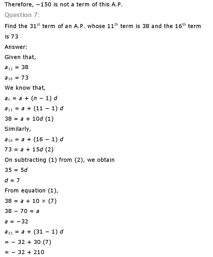 NCERT Solutions For Class 10 Maths Chapter 5 Arithmetic Progressions AP PDF Download freehomedelivery.net