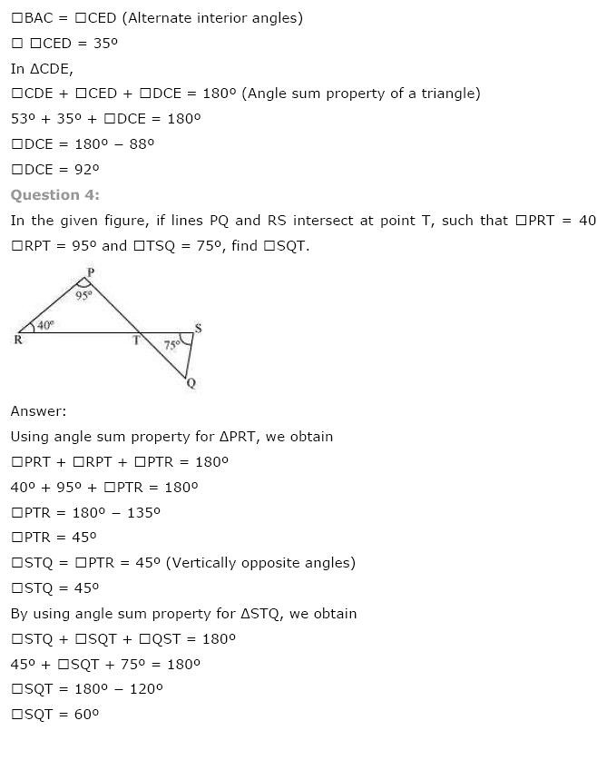 NCERT Solutions For Class 9 Maths Solutions Chapter 6 Lines and Angles PDF Download