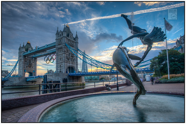 Tower Bridge - Olympic Rings with Dolphin Girl