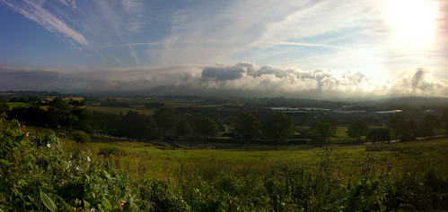 camera morning panorama green clouds sunrise landscape july lancashire rivington bolton 2012 iphone winterhill