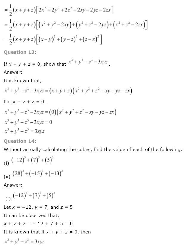 NCERT Solutions for Class 9 Maths Chapter 2 Polynomials