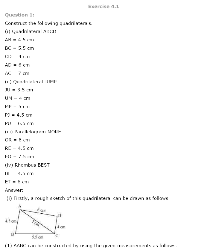 NCERT Solutions For Class 8 Maths Ch 4 Practical Geometry PDF Download