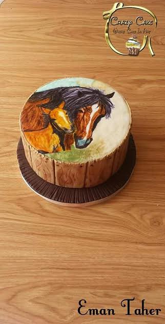 Hand Painted Horse Cake of CRaZy CaKe by Eman Taher